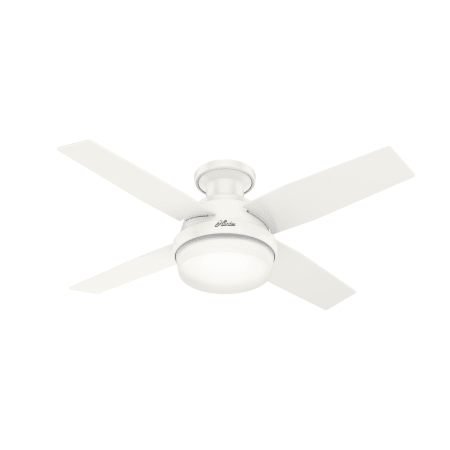 Hunter 50399 Fresh White Dempsey 44 4 Blade Indoor Outdoor Led Ceiling Fan With Remote Control Lightingdirect Com - Hunter Dempsey Low Profile 44 Ceiling Fan With 3000k Led Light