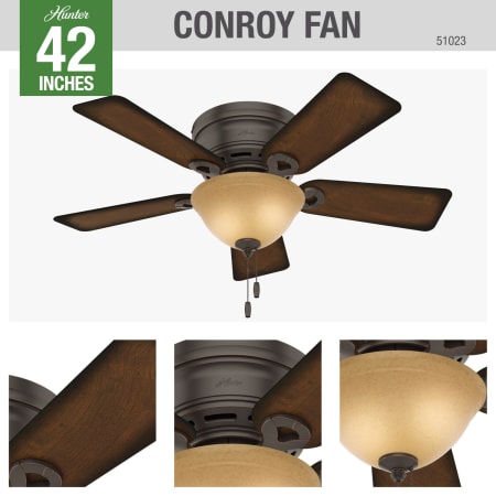 A large image of the Hunter Conroy Hunter 51023 Ceiling Fan Details