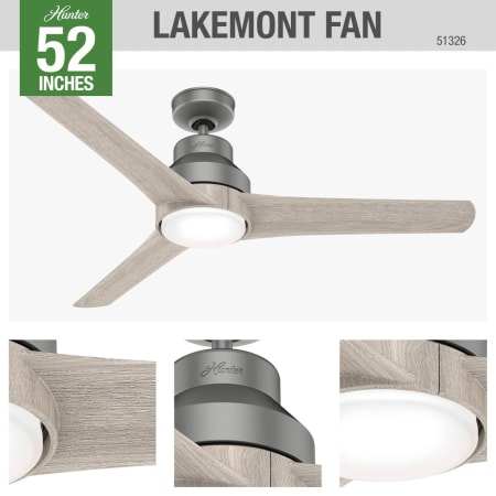 A large image of the Hunter Lakemont 52 LED Hunter 51326 Ceiling Fan Details