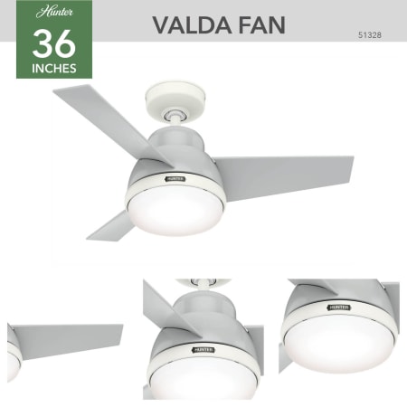 A large image of the Hunter Valda 36 LED Hunter 51328 Ceiling Fan Details