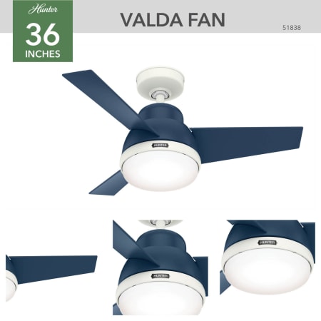 A large image of the Hunter Valda 36 LED Hunter 51838 Ceiling Fan Details