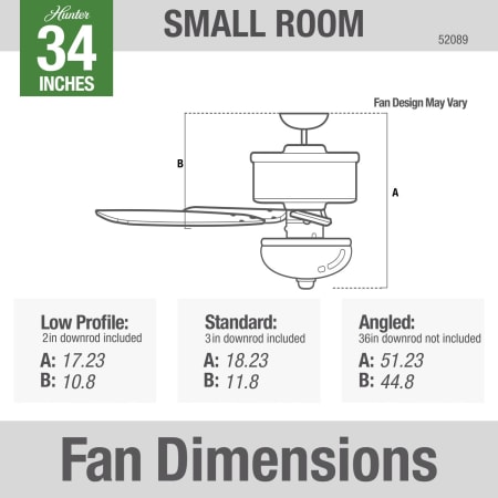A large image of the Hunter Watson Hunter 52089 Watson Dimension Graphic