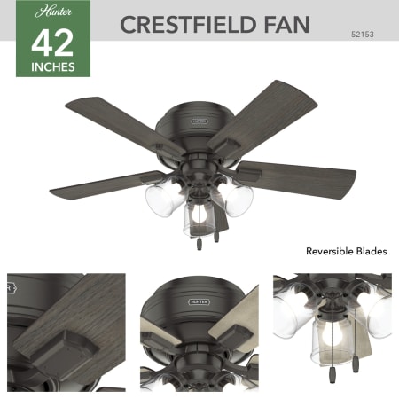 Blade Hugger Indoor Ceiling Fan, 42 Crestfield 5 Blade Led Ceiling Fan