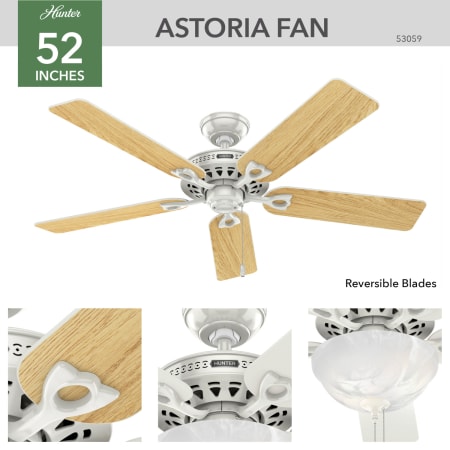 A large image of the Hunter Astoria Hunter 53059 Astoria Ceiling Fan Details