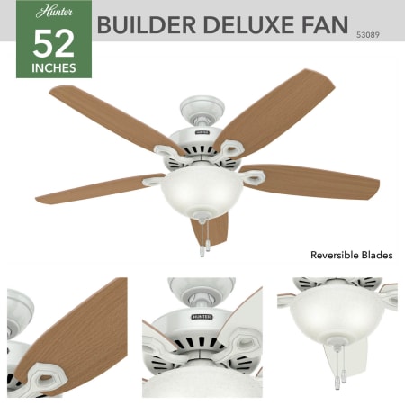 A large image of the Hunter Builder Deluxe Hunter 53089 Builder Ceiling Fan Details