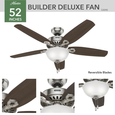 A large image of the Hunter Builder Deluxe Hunter 53090 Builder Ceiling Fan Details