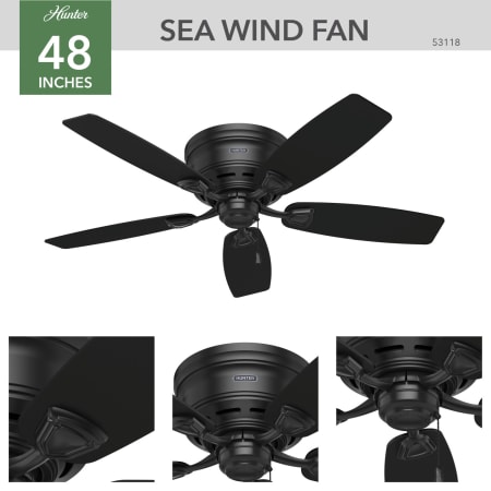 A large image of the Hunter Sea Wind Hunter 53118 Sea Wind Ceiling Fan Details