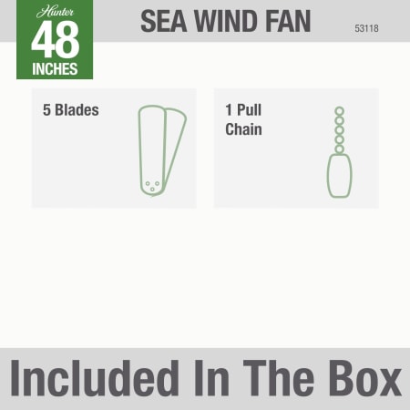 A large image of the Hunter Sea Wind Hunter 53118 Sea Wind Included in Box
