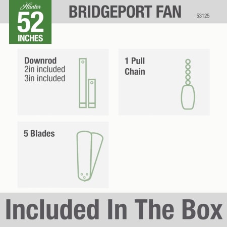 A large image of the Hunter Bridgeport Hunter 53125 Bridgeport Included in Box