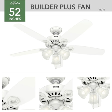 A large image of the Hunter Builder Plus Hunter 53236 Builder Ceiling Fan Details