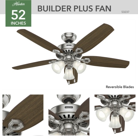 A large image of the Hunter Builder Plus Hunter 53237 Builder Ceiling Fan Details