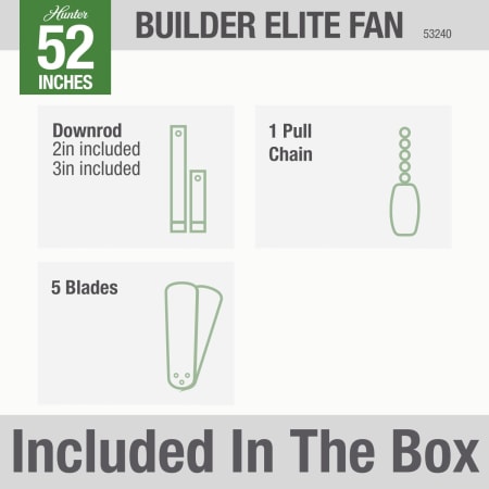 A large image of the Hunter Builder Elite Hunter 53240 Builder Included in Box
