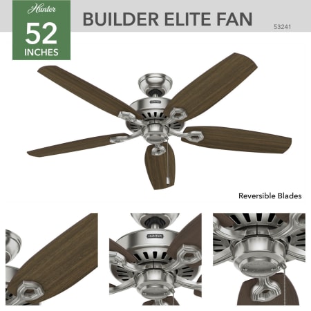 A large image of the Hunter Builder Elite Hunter 53241 Builder Ceiling Fan Details