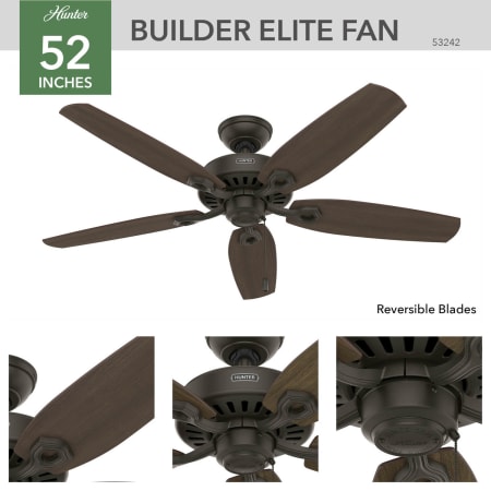 A large image of the Hunter Builder Elite Hunter 53242 Builder Ceiling Fan Details
