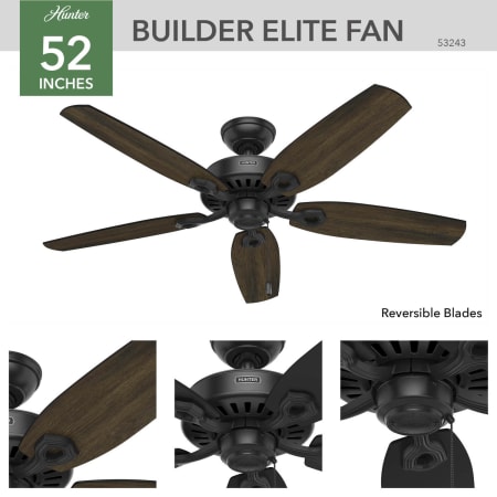 A large image of the Hunter Builder Elite Hunter 53243 Builder Ceiling Fan Details