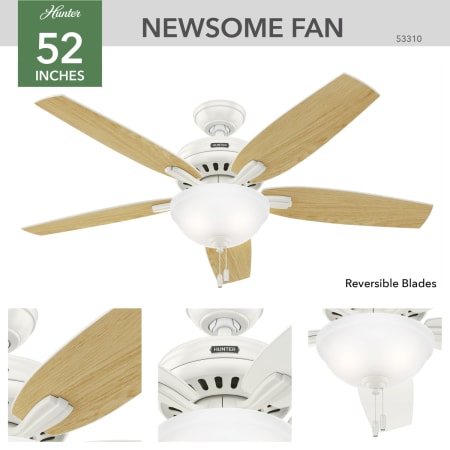 A large image of the Hunter Newsome 52 Bowl Hunter 53310 Newsome Ceiling Fan Details