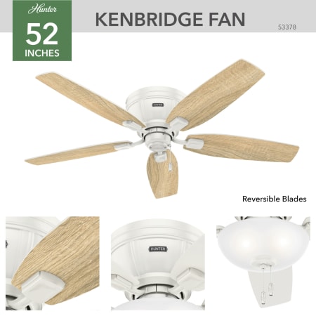 A large image of the Hunter Kenbridge 52 Low Profile Hunter 53378 Kenbridge Ceiling Fan Details