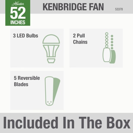 A large image of the Hunter Kenbridge 52 Low Profile Hunter 53378 Kenbridge Included in Box