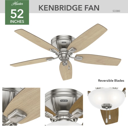 A large image of the Hunter Kenbridge 52 Low Profile Hunter 53380 Kenbridge Ceiling Fan Details