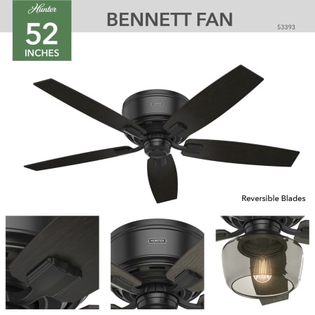 A large image of the Hunter Bennett 52 LED Low Profile Hunter 53393 Bennett Ceiling Fan Details