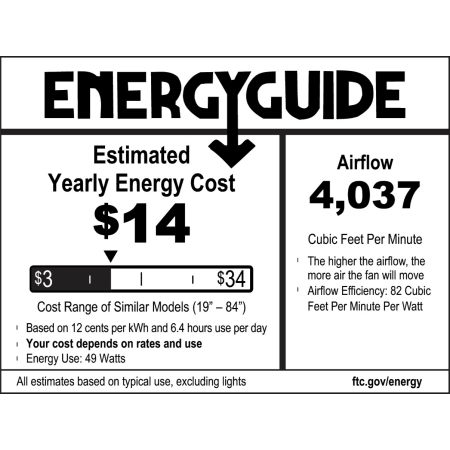 A large image of the Hunter Bennett 52 LED Globe Hunter 54187 Bennett Energy Guide Image