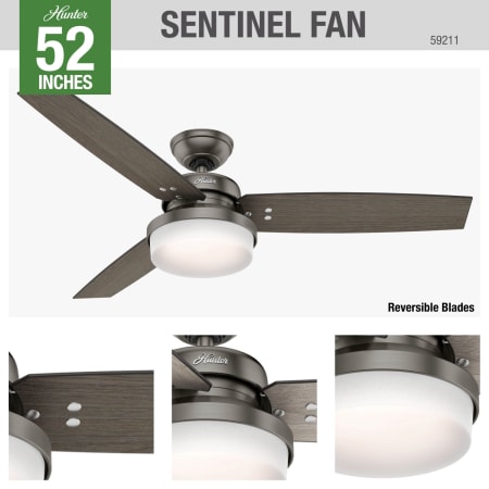 A large image of the Hunter Sentinel Hunter 59211 Sentinel Ceiling Fan Details