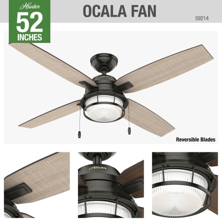 A large image of the Hunter Ocala 52 Hunter 59214 Ocala Ceiling Fan Details
