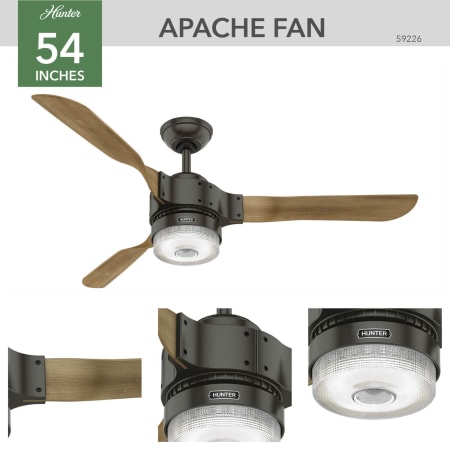 A large image of the Hunter Apache 54 Hunter 59226 Apache Ceiling Fan Details
