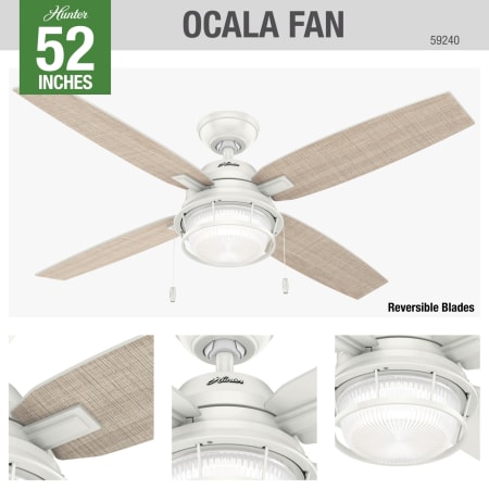 A large image of the Hunter Ocala 52 Hunter 59240 Ocala Ceiling Fan Details