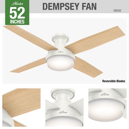 A large image of the Hunter Dempsey 52 LED Low Profile Hunter 59242 Dempsey Ceiling Fan Details