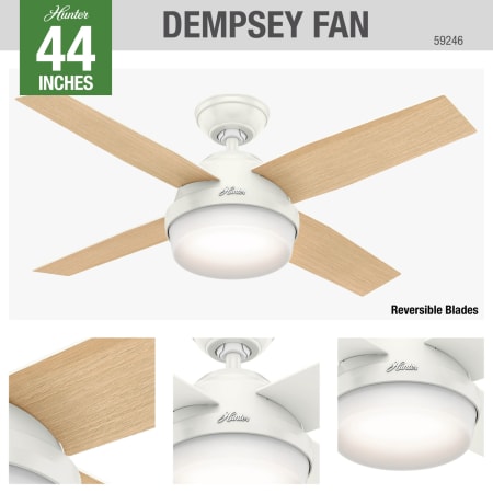 A large image of the Hunter Dempsey 44 LED Hunter 59246 Dempsey Ceiling Fan Details