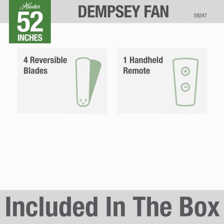 A large image of the Hunter Dempsey 52 Low Profile Hunter 59247 Dempsey Included in Box