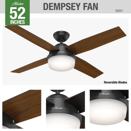 A large image of the Hunter Dempsey 52 Damp Hunter 59251 Dempsey Ceiling Fan Details