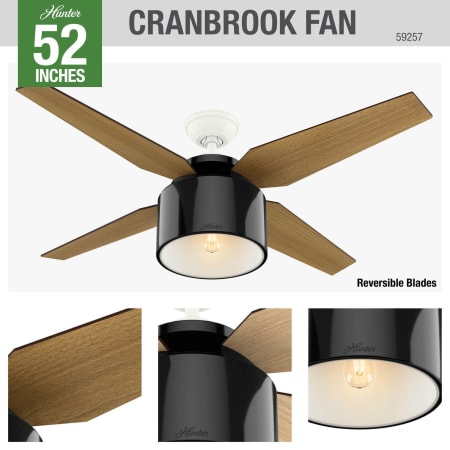 A large image of the Hunter Cranbrook 52 Hunter 59257 Cranbrook Ceiling Fan Details
