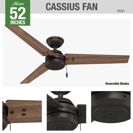 A large image of the Hunter Cassius 52 Hunter 59261 Cassius Ceiling Fan Details