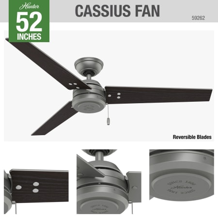 A large image of the Hunter Cassius 52 Hunter 59262 Cassius Ceiling Fan Details