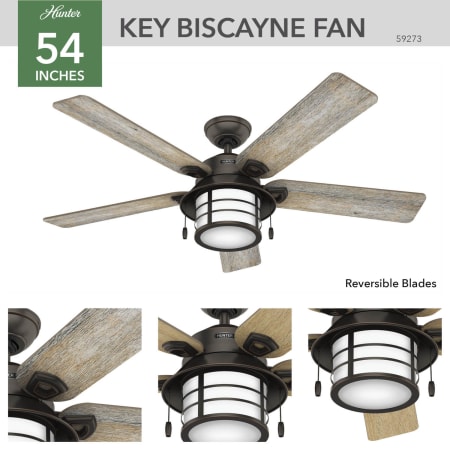A large image of the Hunter Key Biscayne Hunter 59273 Key Biscayne Ceiling Fan Details