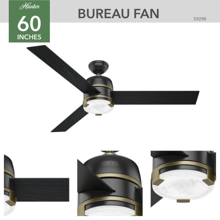 A large image of the Hunter Bureau 60 LED Hunter 59290 Bureau Ceiling Fan Details