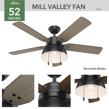 A large image of the Hunter Mill Valley 52 Hunter 59307 Mill Valley Ceiling Fan Details