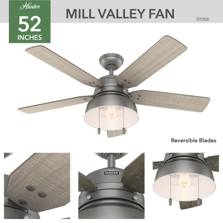 A large image of the Hunter Mill Valley 52 Hunter 59308 Mill Valley Ceiling Fan Details