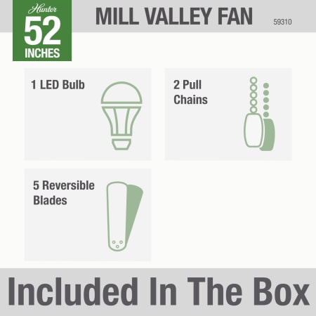 A large image of the Hunter Mill Valley 52 Low Profile Hunter 59310 Mill Valley Included in Box