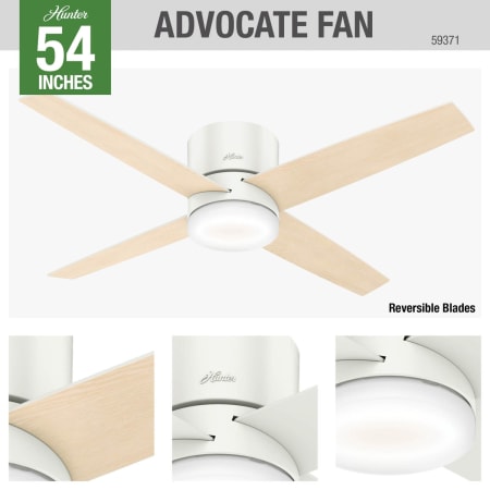 A large image of the Hunter ADVOCATE 54 LED LOW PROFILE Hunter 59371 Advocate Ceiling Fan Details