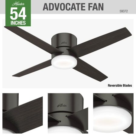 A large image of the Hunter ADVOCATE 54 LED LOW PROFILE Hunter 59372 Advocate Ceiling Fan Details