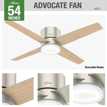 A large image of the Hunter ADVOCATE 54 LED LOW PROFILE Hunter 59373 Advocate Ceiling Fan Details