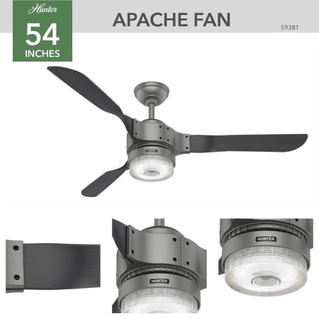 A large image of the Hunter Apache 54 Hunter 59381 Apache Ceiling Fan Details