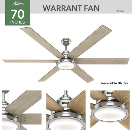 A large image of the Hunter Warrant 70 LED Hunter 59398 Warrant Ceiling Fan Details
