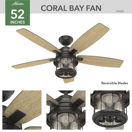 A large image of the Hunter Coral Bay 52 LED Hunter 59420 Coral Ceiling Fan Details
