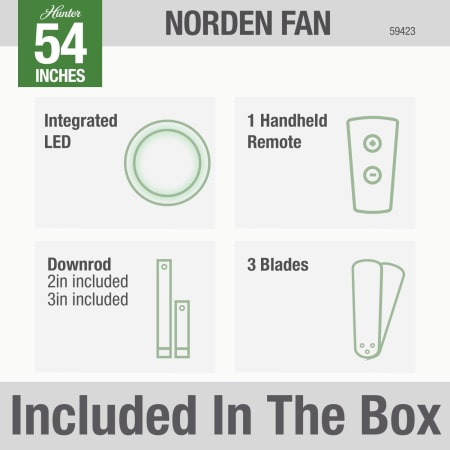 A large image of the Hunter Norden 54 LED Hunter 59423 Norden Included in Box