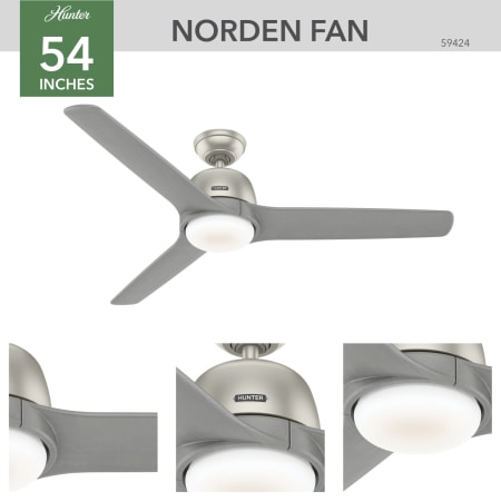 A large image of the Hunter Norden 54 LED Hunter 59424 Norden Ceiling Fan Details