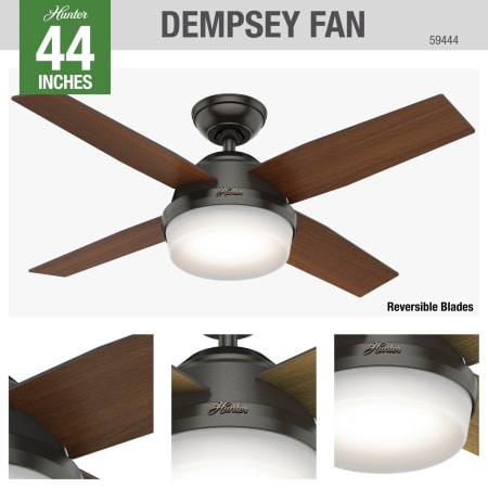 A large image of the Hunter Dempsey 44 LED Hunter 59444 Dempsey Ceiling Fan Details